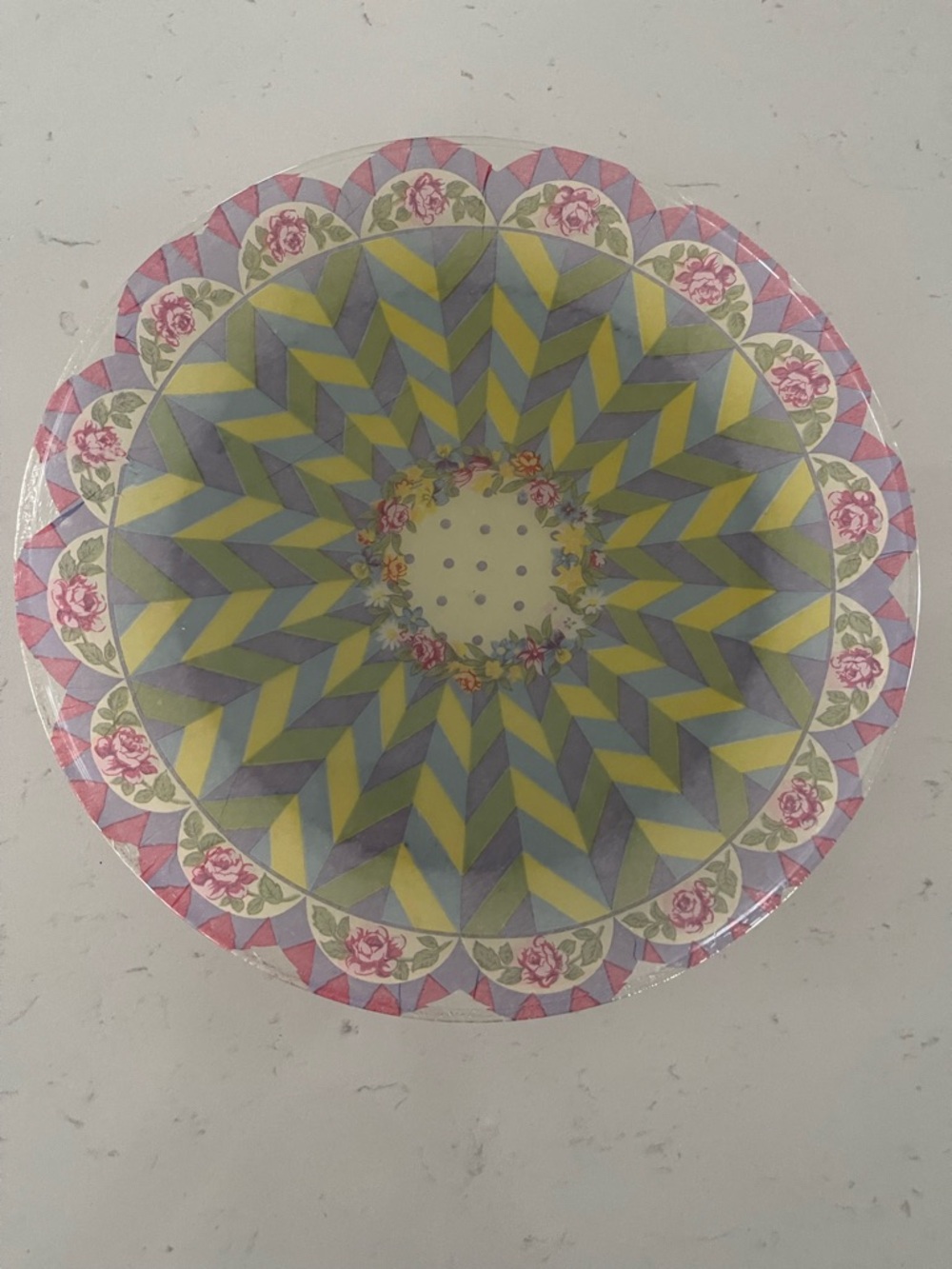 Mackenzie Childs 13” rose garland plate